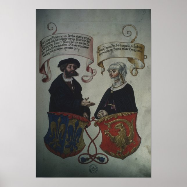 Georg Fugger seine Ehefrau Regina Imhoff, Geheim Poster (Vorne)