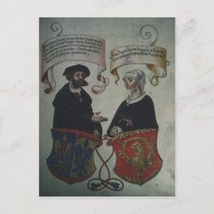 Georg Fugger seine Ehefrau Regina Imhoff, Geheim Postkarte