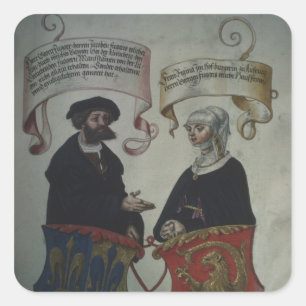 Georg Fugger seine Ehefrau Regina Imhoff, Geheim Quadratischer Aufkleber