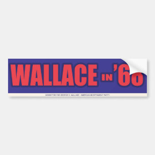 George 1968 Wallace "Wallace in 68" Autoaufkleber