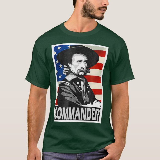 George Armstrong Custer Commander Poster Style T-Shirt (Vorderseite)