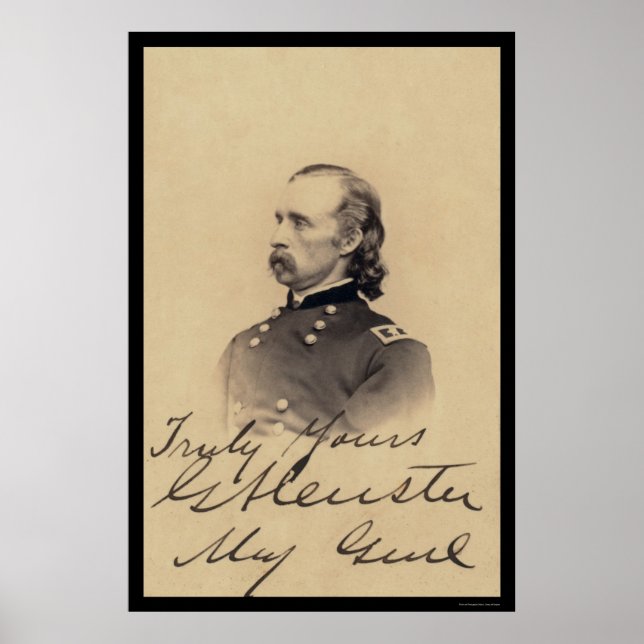 George Armstrong Custer Signed Card 1866 Poster (Vorne)