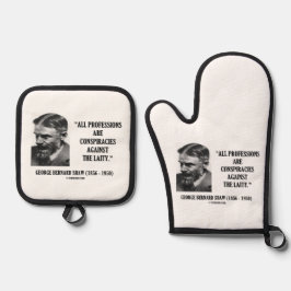 George B. Shaw Professions Conspiracies Laity Ofenhandschuh & Topflappen-Set