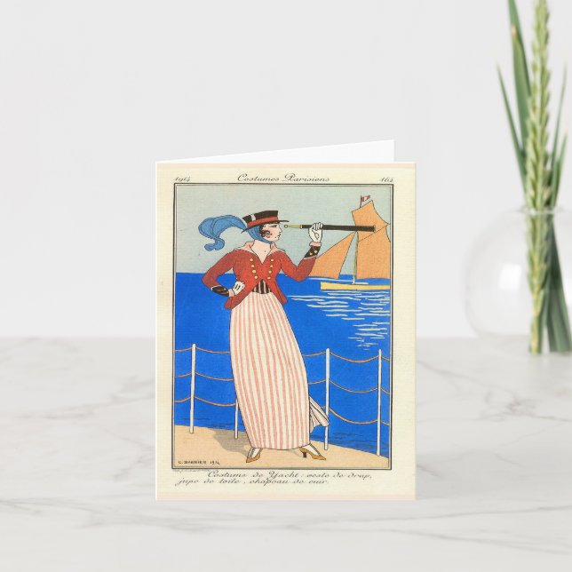 George Barbier Art Deco Blank Note Card Karte (Vorderseite)