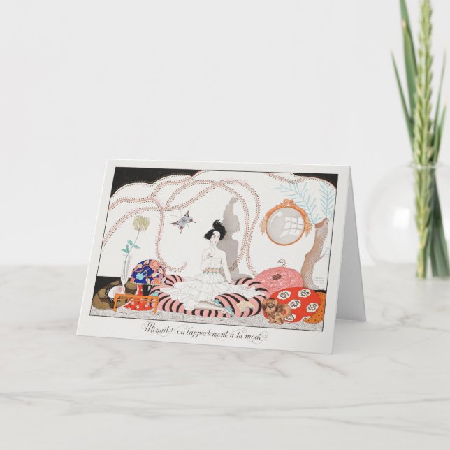 George Barbier, Art Deco Dankeschön Card Dankeskarte (Vorderseite)