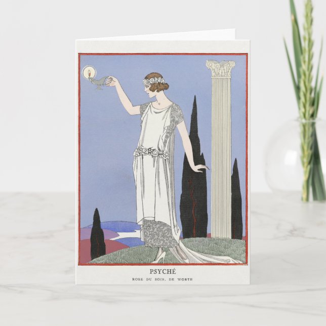 George Barbier, Art Deco Dankeschön Card Dankeskarte (Vorderseite)