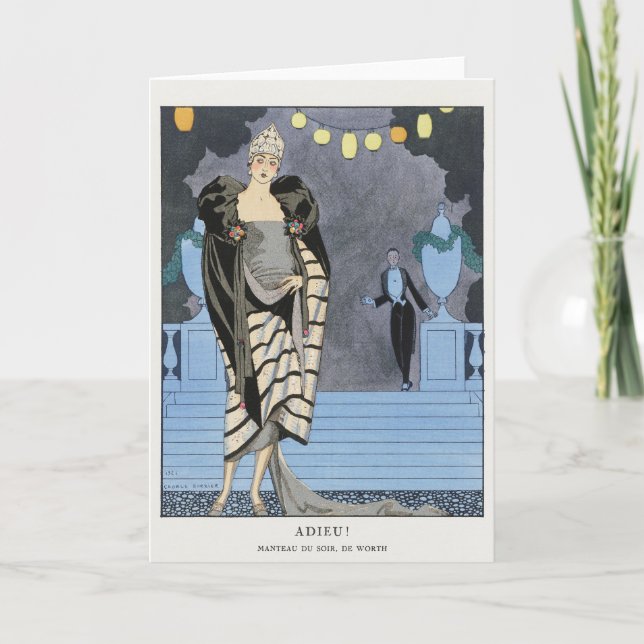 George Barbier, Art Deco Dankeschön Card Dankeskarte (Vorderseite)