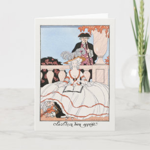 George Barbier, Art Deco Dankeschön Card Dankeskarte