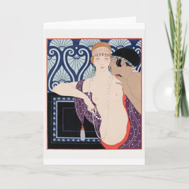 George Barbier, Art Deco Dankeschön Card Dankeskarte (Vorderseite)