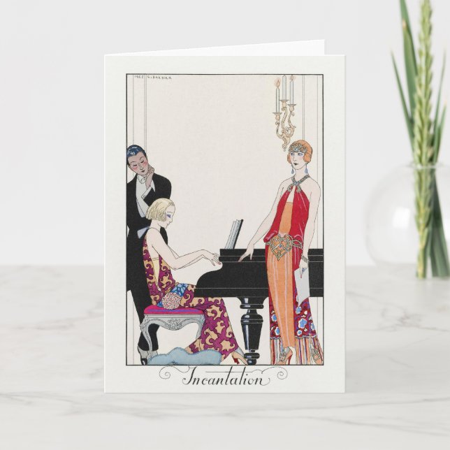 George Barbier, Art Deco Dankeschön Card Dankeskarte (Vorderseite)