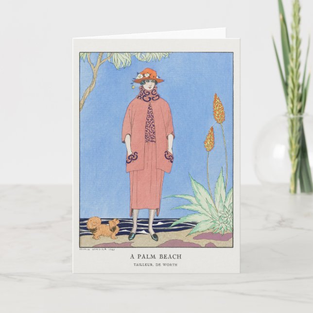 George Barbier, Art Deco Dankeschön Card Dankeskarte (Vorderseite)