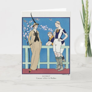 George Barbier, Art Deco Dankeschön Card Dankeskarte