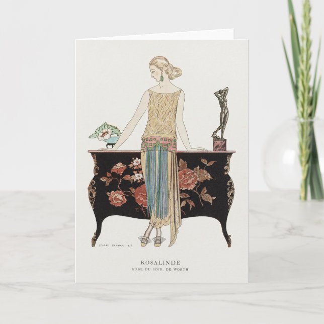 George Barbier, Art Deco Dankeschön Card Dankeskarte (Vorderseite)