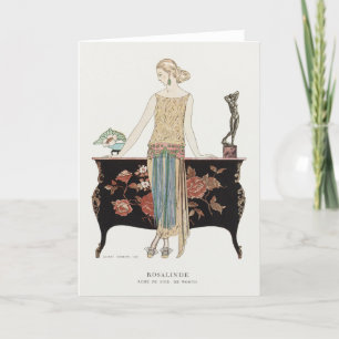 George Barbier, Art Deco Dankeschön Card Dankeskarte