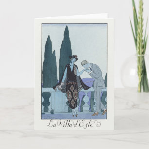 George Barbier, Art Deco Dankeschön Card Dankeskarte