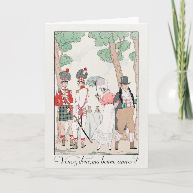 George Barbier, Art Deco Dankeschön Card Dankeskarte (Vorderseite)