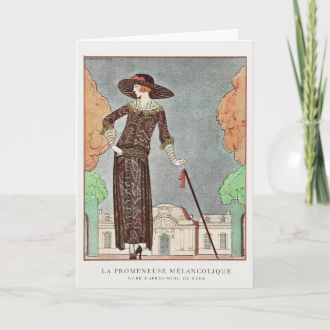 George Barbier, Art Deco Dankeschön Card Dankeskarte (Vorderseite)