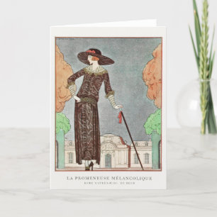 George Barbier, Art Deco Dankeschön Card Dankeskarte