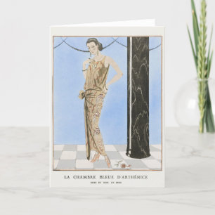 George Barbier, Art Deco Dankeschön Card Dankeskarte