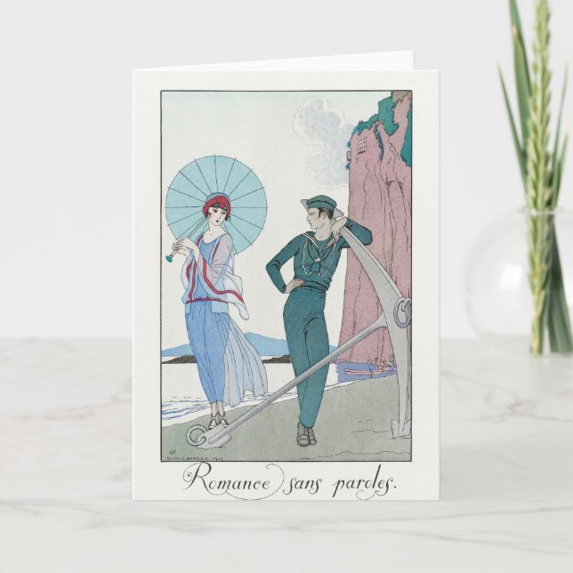 George Barbier, Art Deco Dankeschön Card Dankeskarte (Vorderseite)