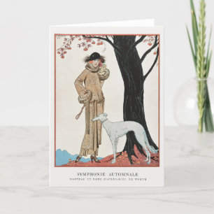 George Barbier, Art Deco Dankeschön Card Dankeskarte