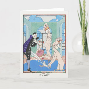 George Barbier, Art Deco Dankeschön Card Dankeskarte
