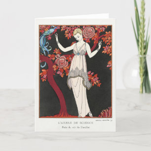 George Barbier, Art Deco Dankeschön Card Dankeskarte