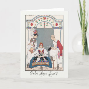 George Barbier, Art Deco Dankeschön Card Dankeskarte