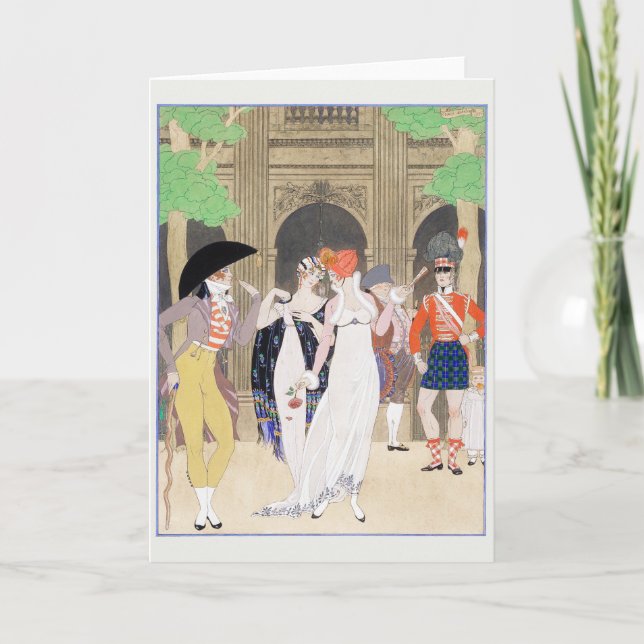 George Barbier, Art Deco Dankeschön Card Dankeskarte (Vorderseite)