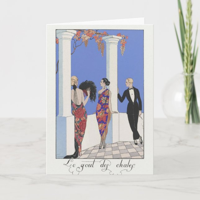 George Barbier, Art Deco Dankeschön Card Dankeskarte (Vorderseite)