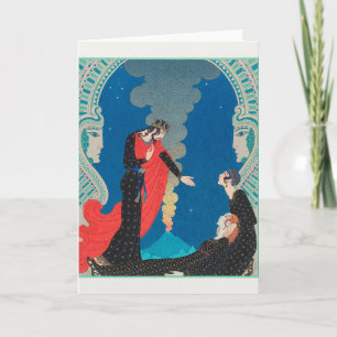 George Barbier, Art Deco Dankeschön Card Dankeskarte