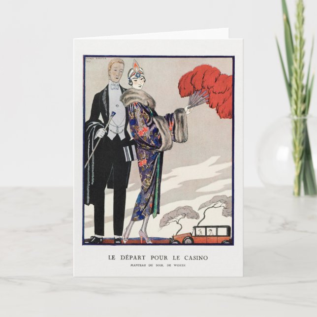 George Barbier, Art Deco Dankeschön Card Dankeskarte (Vorderseite)