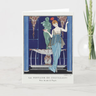 George Barbier, Art Deco Dankeschön Card Dankeskarte