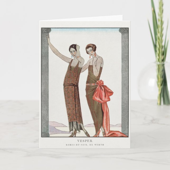 George Barbier, Art Deco Dankeschön Card Dankeskarte (Vorderseite)