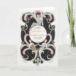 George Barbier, Art Deco Dankeschön Card Dankeskarte