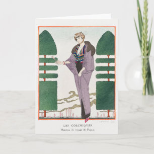 George Barbier, Art Deco Dankeschön Card Dankeskarte