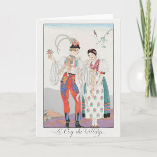 George Barbier, Art Deco Dankeschön Card Dankeskarte