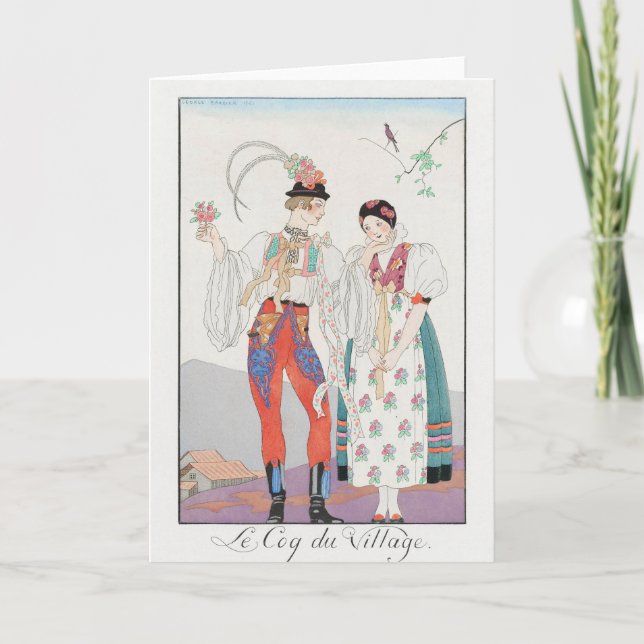 George Barbier, Art Deco Dankeschön Card Dankeskarte (Vorderseite)