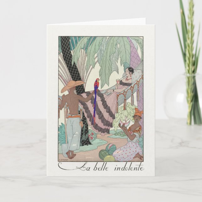 George Barbier, Art Deco Dankeschön Card Dankeskarte (Vorderseite)