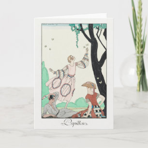 George Barbier, Art Deco Dankeschön Card Dankeskarte