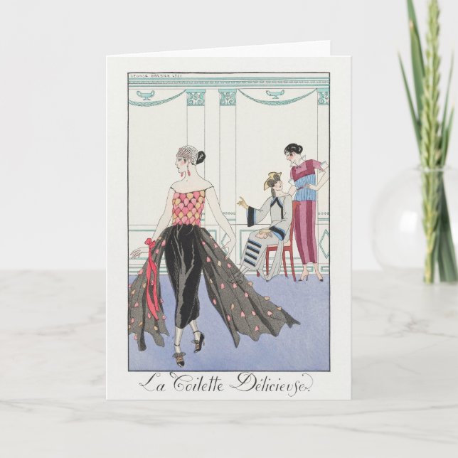 George Barbier, Art Deco Dankeschön Card Dankeskarte (Vorderseite)