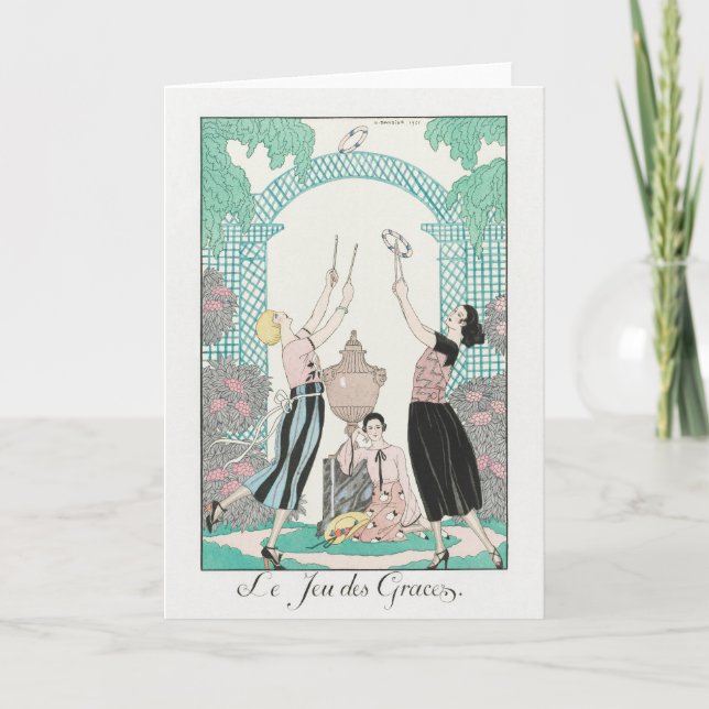George Barbier, Art Deco Dankeschön Card Dankeskarte (Vorderseite)