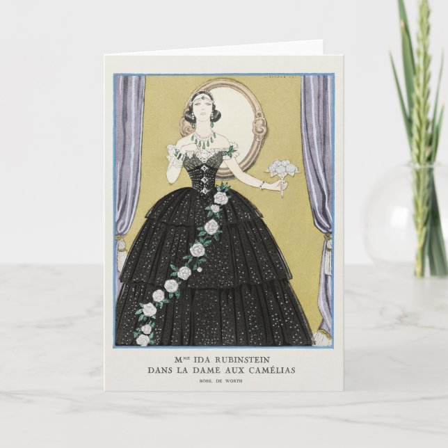 George Barbier, Art Deco Dankeschön Card Dankeskarte (Vorderseite)