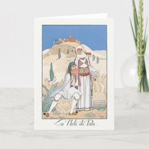 George Barbier, Art Deco Dankeschön Card Dankeskarte