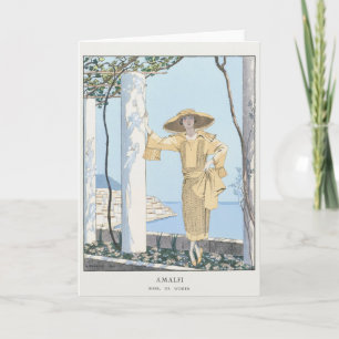 George Barbier, Art Deco Dankeschön Card Dankeskarte