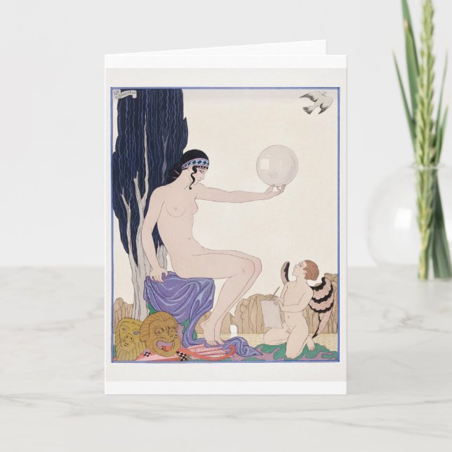 George Barbier, Art Deco Dankeschön Card Dankeskarte (Vorderseite)