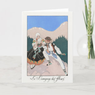 George Barbier, Art Deco Dankeschön Card Dankeskarte