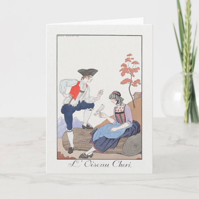 George Barbier, Art Deco Dankeschön Card Dankeskarte (Vorderseite)