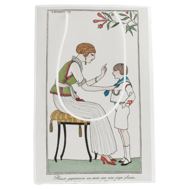 George Barbier, Art Deco Medium Geschenktasche Mittlere Geschenktüte (Vorderseite)