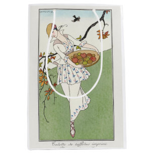 George Barbier, Art Deco Medium Geschenktasche Mittlere Geschenktüte